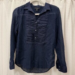 J. Crew Navy Blouse With Detailing - Size 0